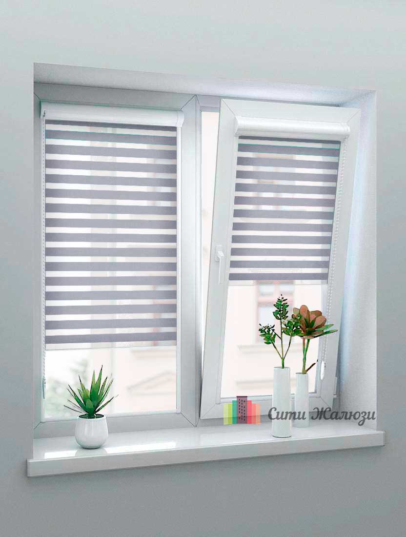 Рулонные шторы Зебра UNI-1 зебра СТАНДАРТ 1881 т. серый, 280 см