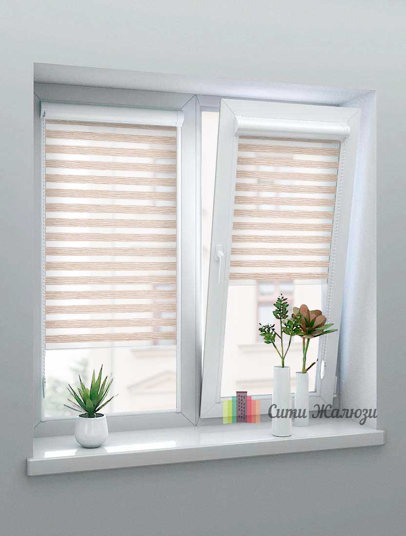 Рулонные шторы Зебра UNI-1 зебра БЕЛЛА 2270 песочный, 300 см