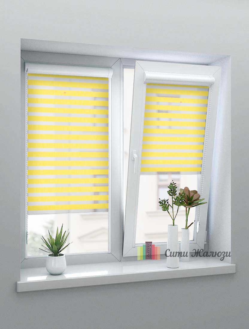 Рулонные шторы Зебра UNI-1 зебра СТАНДАРТ 4210 желтый, 280 см