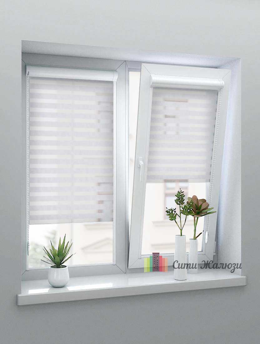 Рулонные шторы Зебра UNI-1 зебра СТАНДАРТ 1606 светло-серый, 280 см