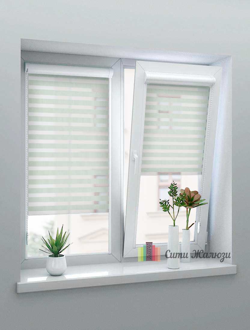 Рулонные шторы Зебра UNI-1 зебра СТАНДАРТ 5713 фисташковый, 280 см