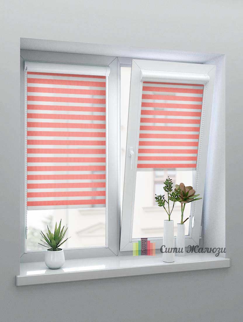 Рулонные шторы Зебра UNI-1 зебра СТАНДАРТ 4096 розовый, 280 см