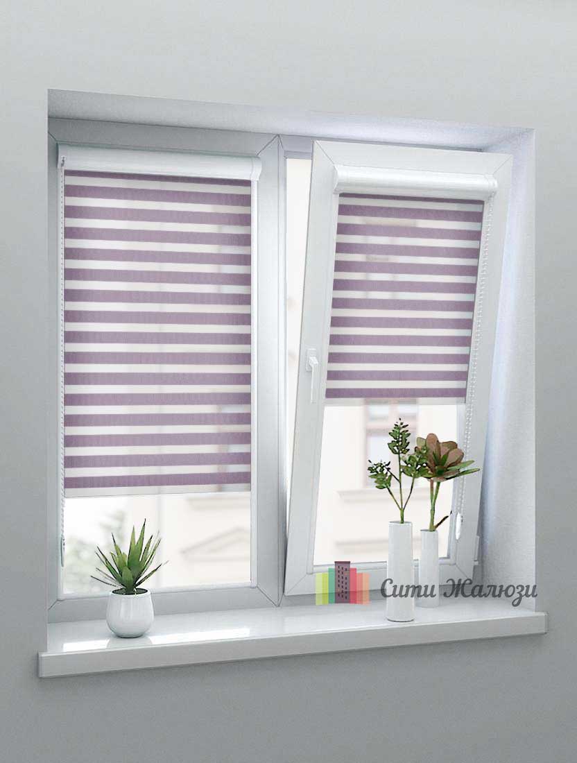 Рулонные шторы Зебра UNI-1 зебра СТАНДАРТ 4284 лиловый, 280 см