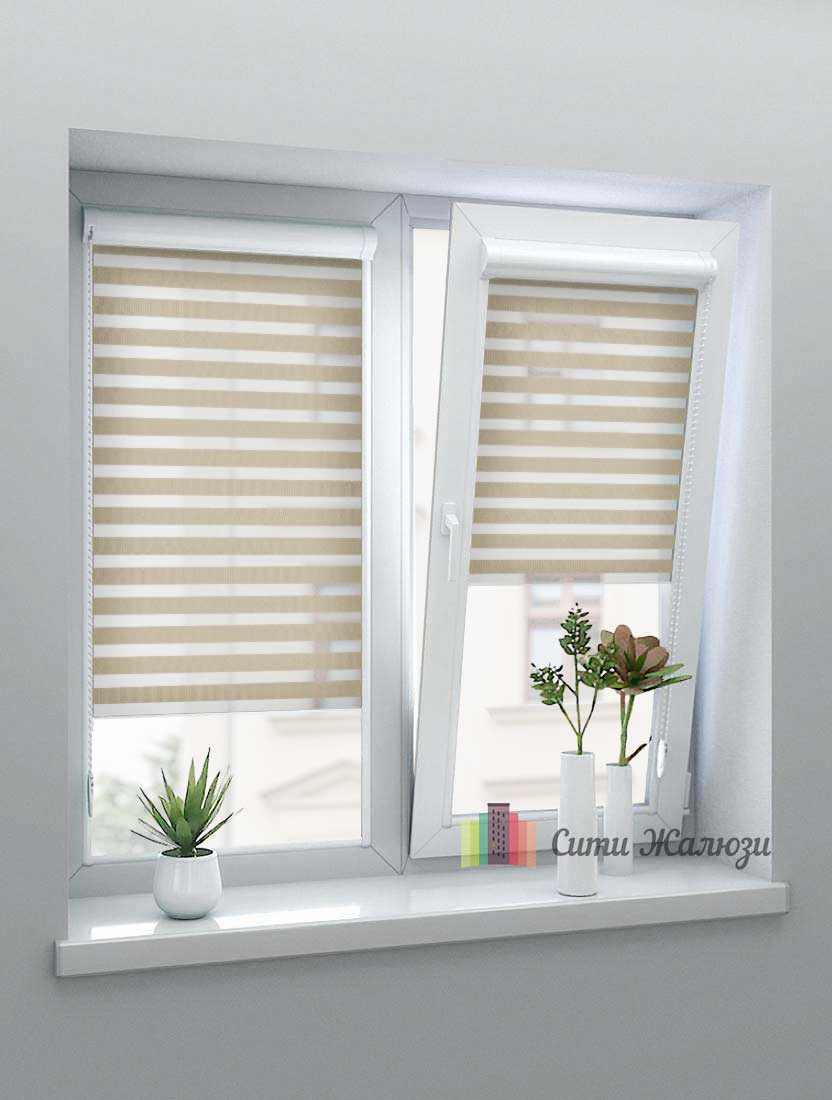 Рулонные шторы Зебра UNI-1 зебра СТАНДАРТ 2406 бежевый, 280 см