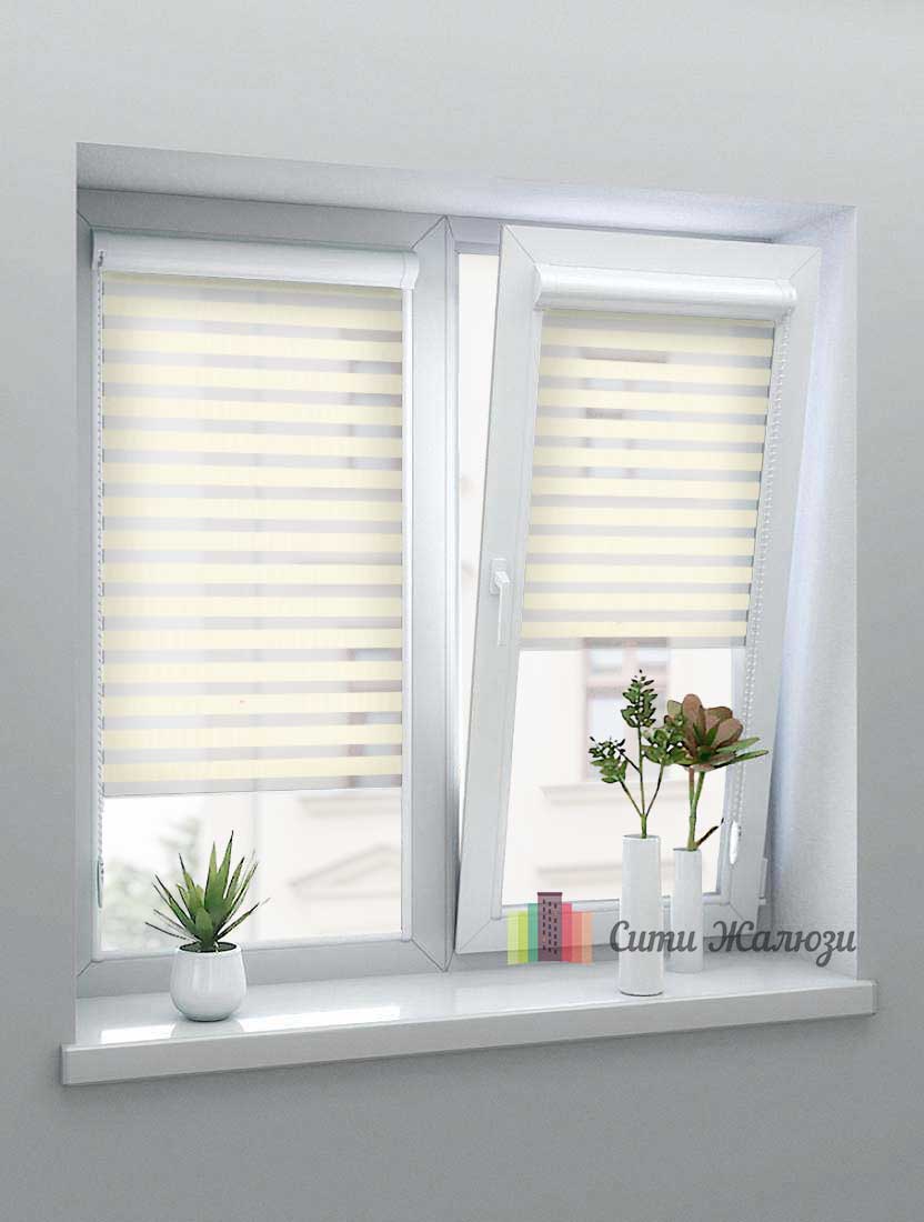 Рулонные шторы Зебра UNI-1 зебра СТАНДАРТ 3144 ваниль, 280 см