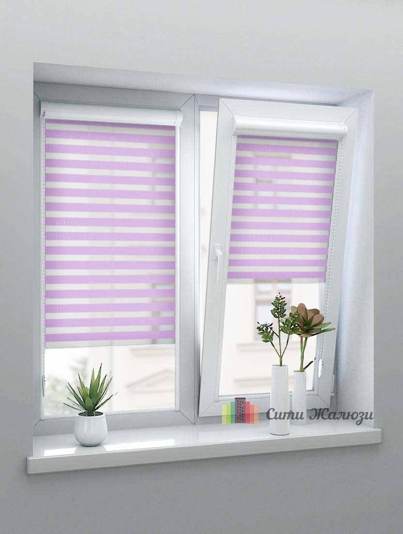 Рулонные шторы Зебра UNI-1 зебра СТАНДАРТ 4824 сиреневый, 280 см