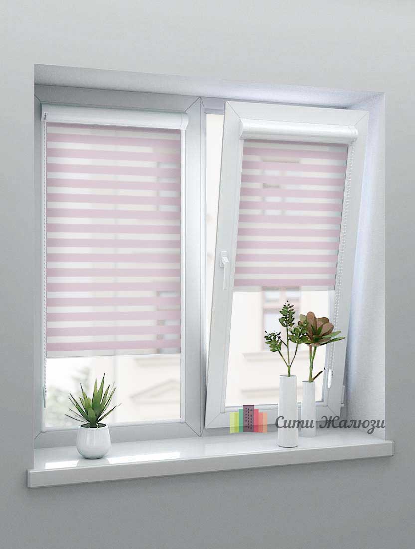 Рулонные шторы Зебра UNI-1 зебра СОФТ 4290 дымчато-лиловый, 280 см