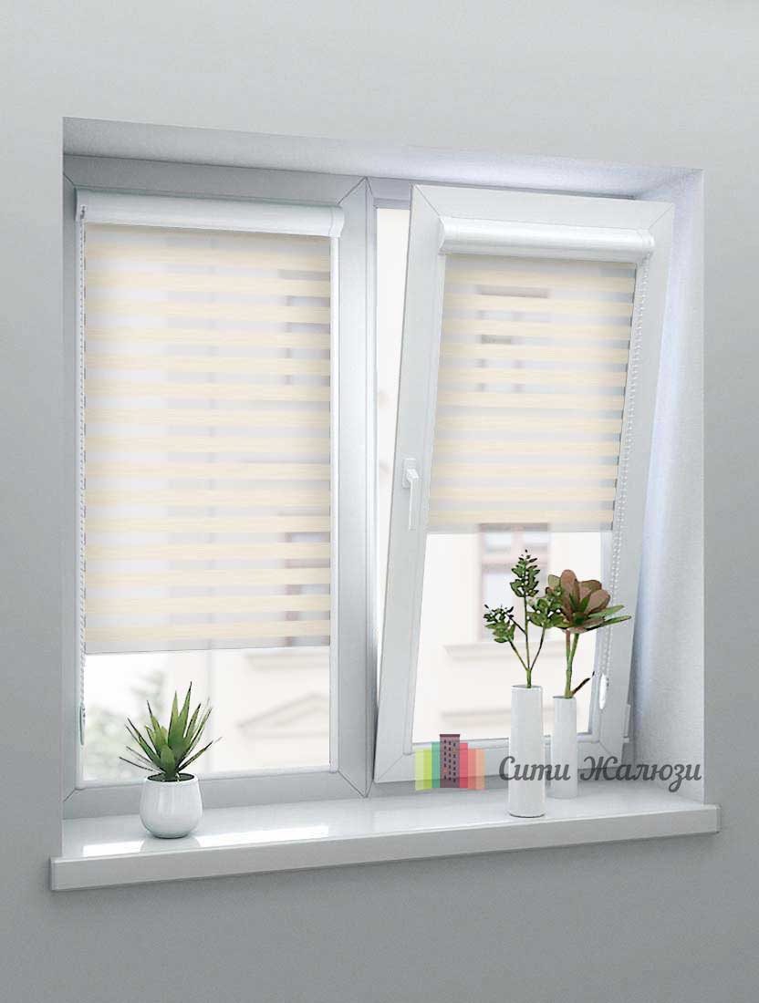 Рулонные шторы Зебра UNI-1 зебра МОНТАНА 2406 бежевый, 280см