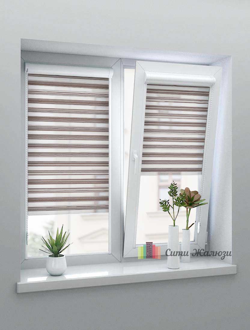 Рулонные шторы Зебра UNI-1 зебра ДАКОТА 5173 голубой, 280см