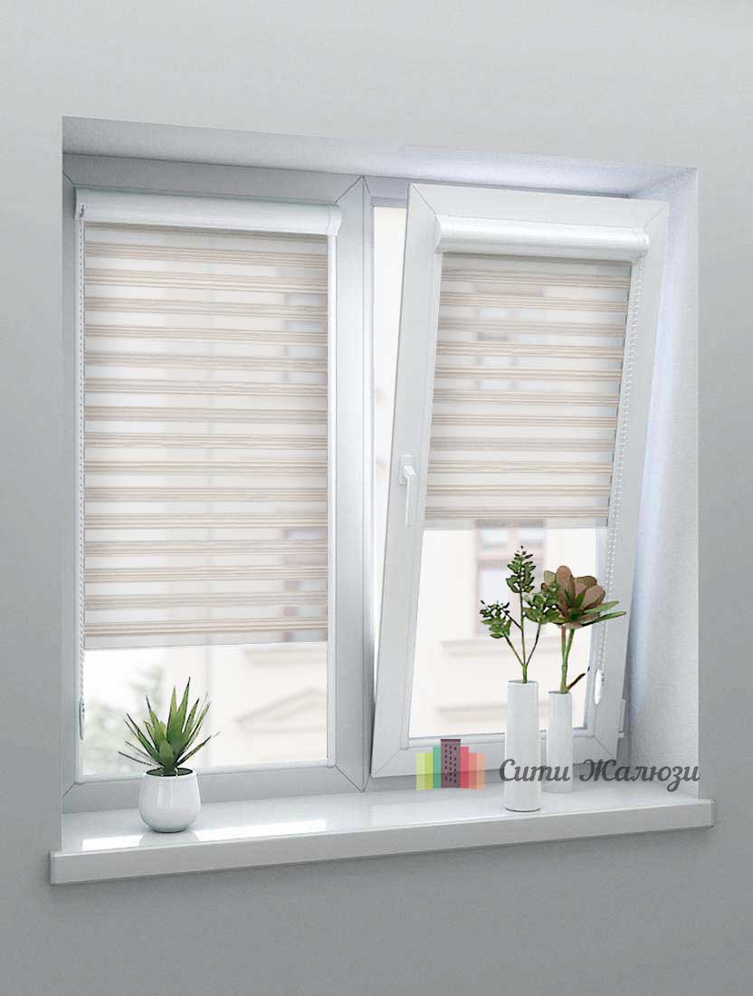 Рулонные шторы Зебра UNI-1 зебра ДАКОТА 2406 бежевый, 280см