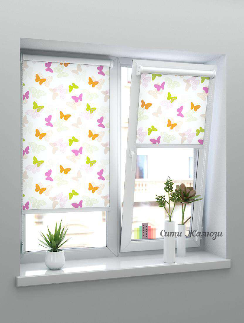 Рулонные шторы MINI БАБОЧКИ 4082 розовый, 195 см
