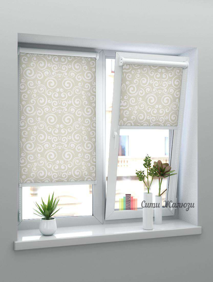 Рулонные шторы MINI АНЖУ 1608 св.серый, 200 см