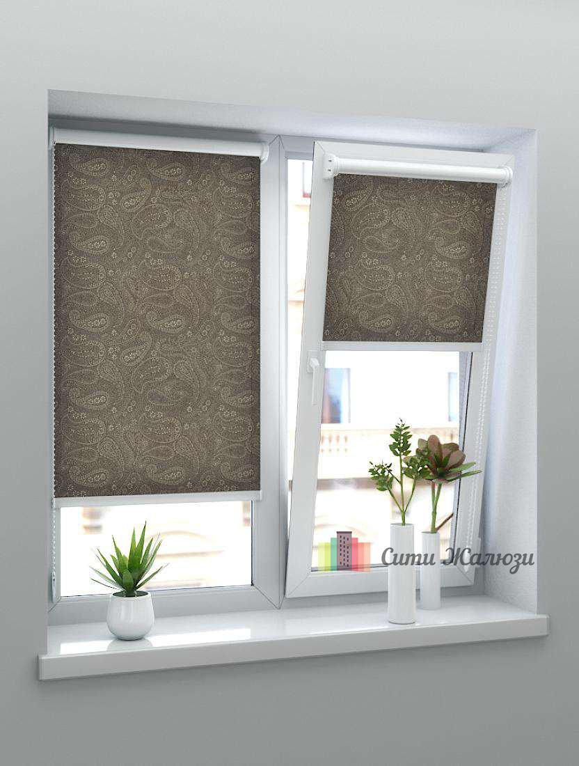 Рулонные шторы MINI КАПУР 2870 коричневый, 200см