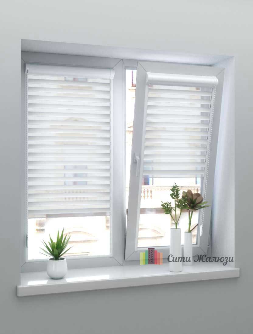 Рулонные шторы Зебра UNI-1 зебра СТЕП 1852 серый, 280см